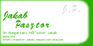 jakab pasztor business card